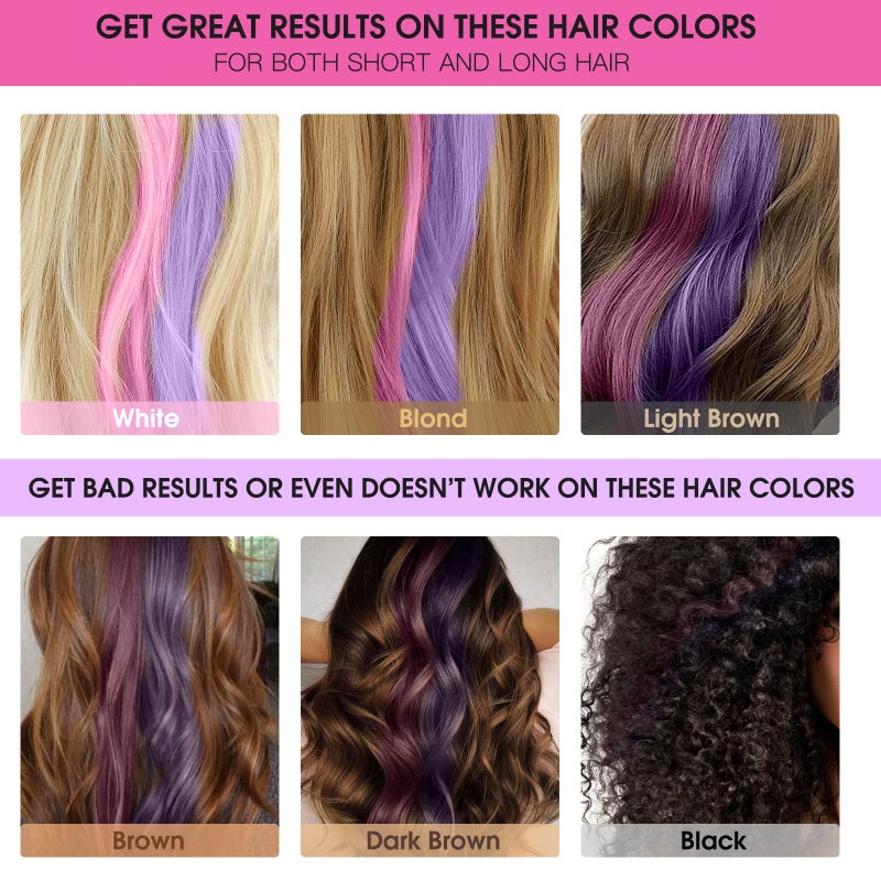 MSDADA Hair Chalk - New Hair Chalk Comb Temporary Bright Washable Hair Color Dye for Girls Kids with Hair Extensions Clips - Birthday Party Christmas Gifts Toys for Girls Kids Age 6-8-10-12 Years Old - Image 2